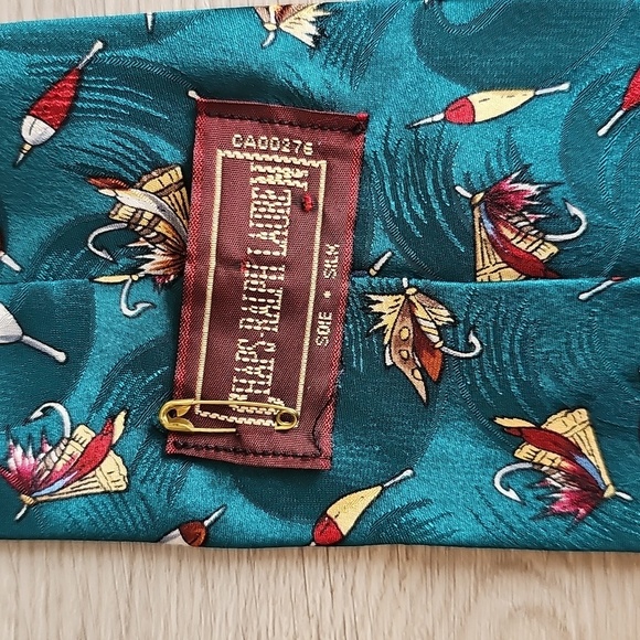 Chaps Ralph Lauren Fly Fishing Silk Tie - Picture 7 of 10